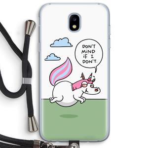 CaseCompany Unicorn: Samsung Galaxy J5 (2017) Transparant Hoesje met koord