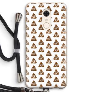 CaseCompany Poop emoji: Xiaomi Redmi 5 Transparant Hoesje met koord