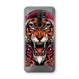 CaseCompany Tiger and Rattlesnakes: Xiaomi Redmi 9 Transparant Hoesje
