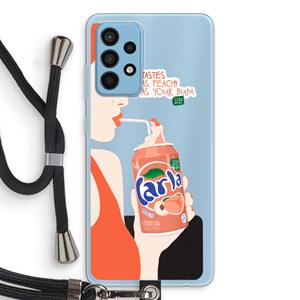 CaseCompany Peach please!: Samsung Galaxy A52 Transparant Hoesje met koord