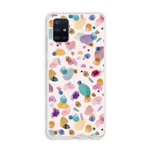 CaseCompany Terrazzo Memphis Pink: Galaxy A51 4G Transparant Hoesje