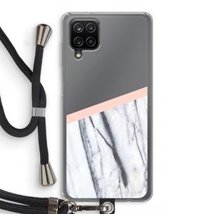 CaseCompany A touch of peach: Samsung Galaxy A12 Transparant Hoesje met koord