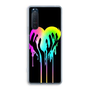 CaseCompany Hold My Heart: Sony Xperia 5 II Transparant Hoesje