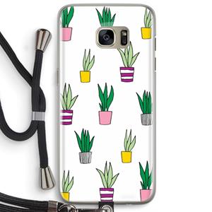 CaseCompany Sanseveria: Samsung Galaxy S7 Edge Transparant Hoesje met koord