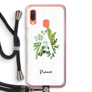 CaseCompany Green Brush: Samsung Galaxy A20e Transparant Hoesje met koord