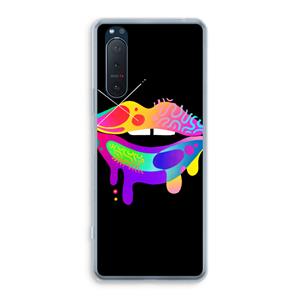 CaseCompany Lip Palette: Sony Xperia 5 II Transparant Hoesje