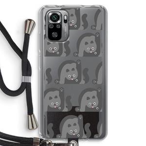 CaseCompany Cats: Xiaomi Redmi Note 10S Transparant Hoesje met koord