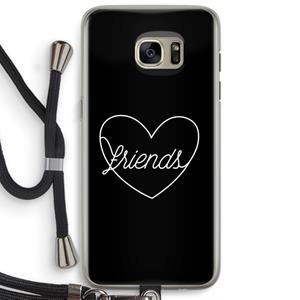CaseCompany Friends heart black: Samsung Galaxy S7 Edge Transparant Hoesje met koord