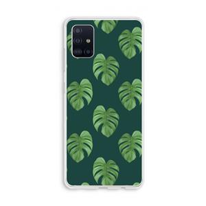 CaseCompany Monstera leaves: Galaxy A51 4G Transparant Hoesje