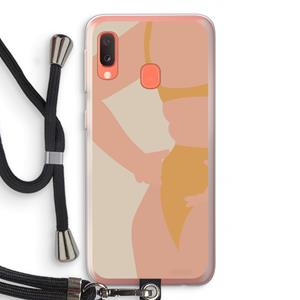 CaseCompany Bikini body: Samsung Galaxy A20e Transparant Hoesje met koord