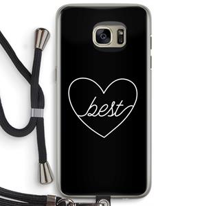 CaseCompany Best heart black: Samsung Galaxy S7 Edge Transparant Hoesje met koord