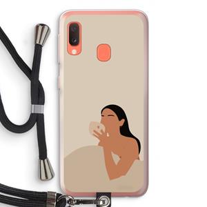 CaseCompany Fresh coffee: Samsung Galaxy A20e Transparant Hoesje met koord