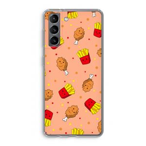 CaseCompany Chicken 'n Fries: Samsung Galaxy S21 Transparant Hoesje