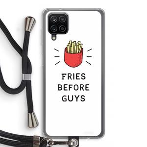 CaseCompany Fries before guys: Samsung Galaxy A12 Transparant Hoesje met koord