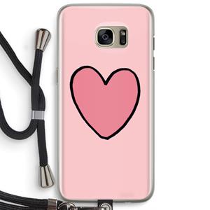 CaseCompany Hartje: Samsung Galaxy S7 Edge Transparant Hoesje met koord