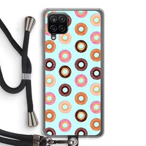 CaseCompany Donuts: Samsung Galaxy A12 Transparant Hoesje met koord