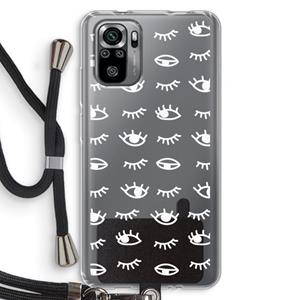 CaseCompany Eye pattern #3: Xiaomi Redmi Note 10S Transparant Hoesje met koord