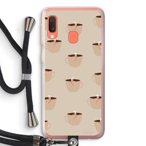 CaseCompany Morning coffee: Samsung Galaxy A20e Transparant Hoesje met koord