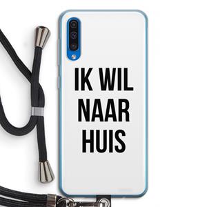 CaseCompany Ik wil naar huis: Samsung Galaxy A50 Transparant Hoesje met koord