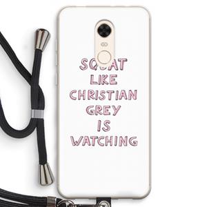 CaseCompany Christian Grey: Xiaomi Redmi 5 Transparant Hoesje met koord