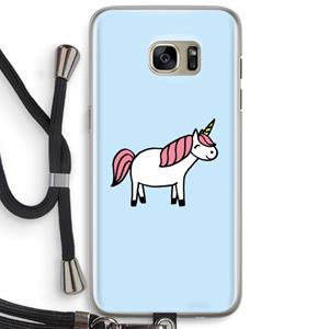 CaseCompany Eenhoorn: Samsung Galaxy S7 Edge Transparant Hoesje met koord