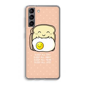 CaseCompany Sleep All Day: Samsung Galaxy S21 Transparant Hoesje