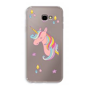 CaseCompany Roze eenhoorn: Samsung Galaxy J4 Plus Transparant Hoesje