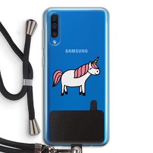CaseCompany Eenhoorn: Samsung Galaxy A50 Transparant Hoesje met koord