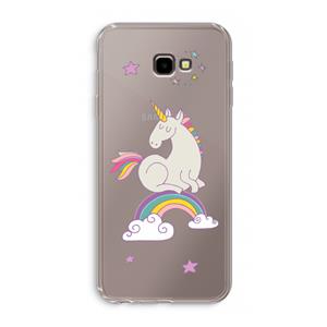 CaseCompany Regenboog eenhoorn: Samsung Galaxy J4 Plus Transparant Hoesje