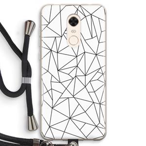 CaseCompany Geometrische lijnen zwart: Xiaomi Redmi 5 Transparant Hoesje met koord