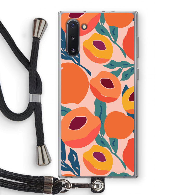 CaseCompany Perzik: Samsung Galaxy Note 10 Transparant Hoesje met koord