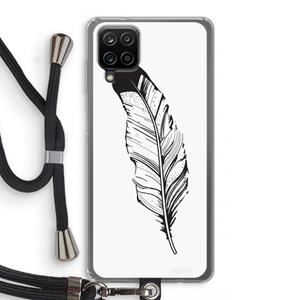 CaseCompany Pluim: Samsung Galaxy A12 Transparant Hoesje met koord