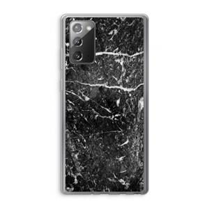 CaseCompany Zwart marmer: Samsung Galaxy Note 20 / Note 20 5G Transparant Hoesje