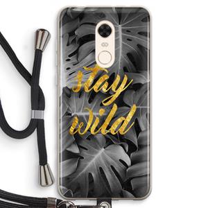 CaseCompany Stay wild: Xiaomi Redmi 5 Transparant Hoesje met koord