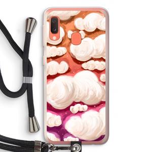 CaseCompany Katoen Wolken: Samsung Galaxy A20e Transparant Hoesje met koord