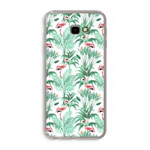 CaseCompany Flamingo bladeren: Samsung Galaxy J4 Plus Transparant Hoesje