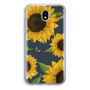 CaseCompany Sunflower and bees: Samsung Galaxy J5 (2017) Transparant Hoesje