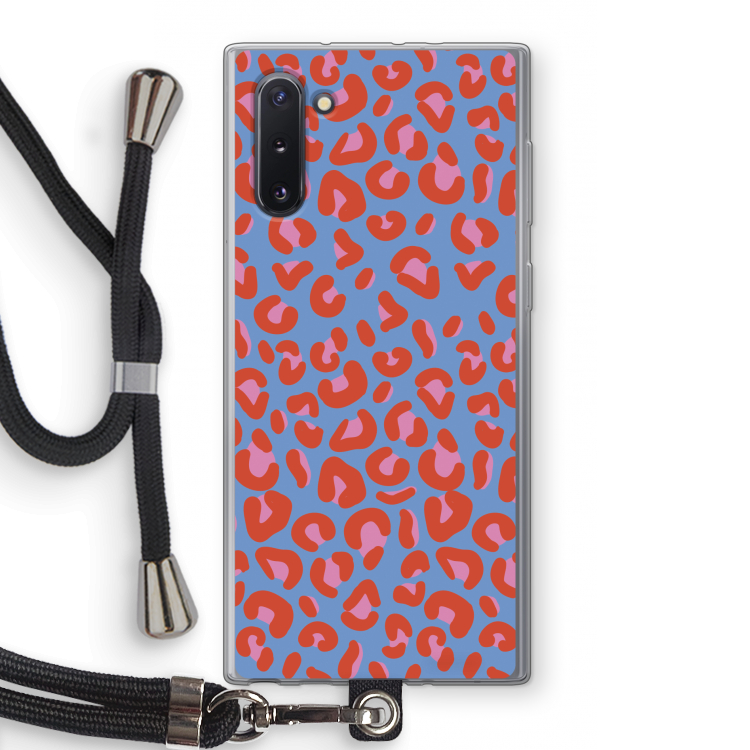 CaseCompany Leopard blue: Samsung Galaxy Note 10 Transparant Hoesje met koord