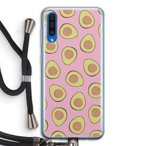 CaseCompany Dancing avocados: Samsung Galaxy A50 Transparant Hoesje met koord