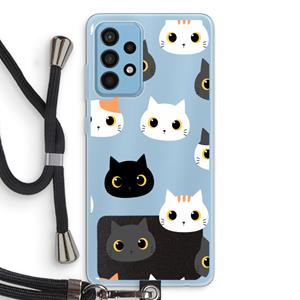 CaseCompany Katten: Samsung Galaxy A52 Transparant Hoesje met koord