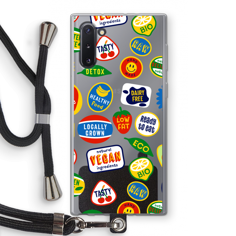 CaseCompany Fruitsticker: Samsung Galaxy Note 10 Transparant Hoesje met koord