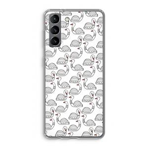 CaseCompany Zwanen: Samsung Galaxy S21 Transparant Hoesje