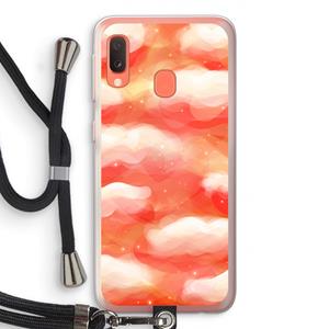 CaseCompany Lichte Wolken: Samsung Galaxy A20e Transparant Hoesje met koord
