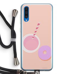 CaseCompany Donut: Samsung Galaxy A50 Transparant Hoesje met koord