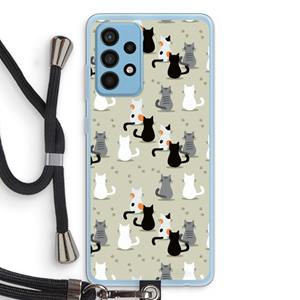 CaseCompany Katten: Samsung Galaxy A52 Transparant Hoesje met koord