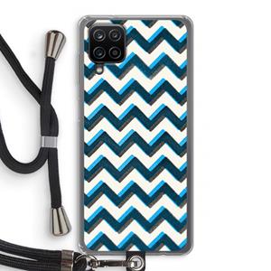 CaseCompany Onderbroken lijn: Samsung Galaxy A12 Transparant Hoesje met koord