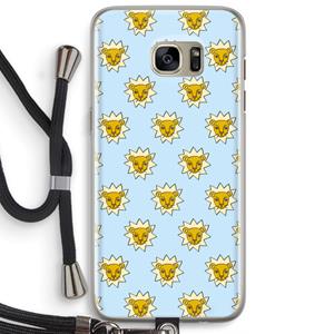 CaseCompany Leeuwenkoppen: Samsung Galaxy S7 Edge Transparant Hoesje met koord