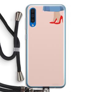 CaseCompany High heels: Samsung Galaxy A50 Transparant Hoesje met koord