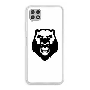 CaseCompany Angry Bear (white): Samsung Galaxy A22 4G Transparant Hoesje