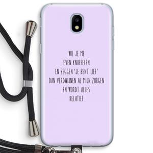 CaseCompany Relatief: Samsung Galaxy J5 (2017) Transparant Hoesje met koord